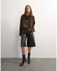 TOPSHOP - Knitted Wool Short Cape Jumper - Lyst