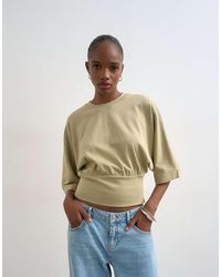 TOPSHOP - Ruched Cinch Waist Long Sleeve Top - Lyst