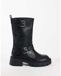 TOPSHOP - Lincon Chunky Ankle Boot With Buckles - Lyst