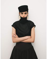 TOPSHOP - Funnel Neck Sheer Organza Top - Lyst