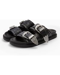 womens wide fit black sandals
