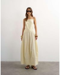TOPSHOP - Square Neck Barrel Midi Dress - Lyst