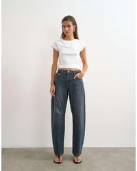 TOPSHOP - Barrel Mid Rise Jeans - Lyst