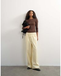 TOPSHOP - Cord Wide Leg Pull On Trouser - Lyst