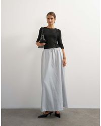 TOPSHOP - Faux Leather Tie Waist Slouchy Slim Maxi Skirt - Lyst