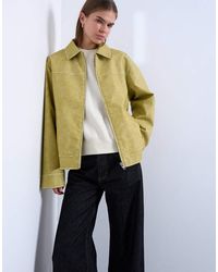 TOPSHOP - Pu Zip Through Jacket - Lyst