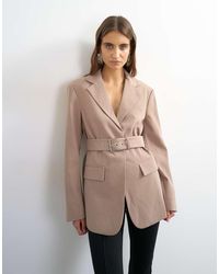 TOPSHOP - High Break Belted Blazer - Lyst