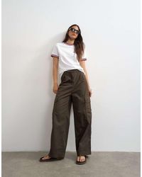 TOPSHOP - High Rise Barrel Leg Trousers With Pleat - Lyst