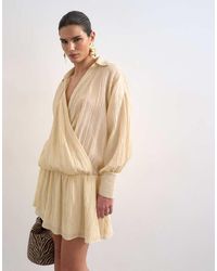 TOPSHOP - Dropped Waist Wrap Shirt Dress - Lyst