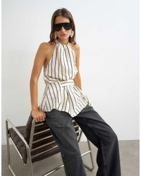 TOPSHOP - High Neck Sleeveless Belt Detail Top - Lyst