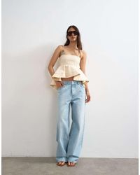 TOPSHOP - Beaded Strap Full Hem Top - Lyst