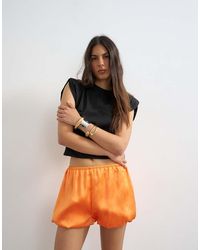 TOPSHOP - Satin Bubble Short - Lyst