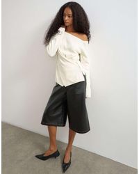 TOPSHOP - Knitted Cinch Twist Top - Lyst