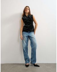 TOPSHOP - Velvet Bonded Waistcoat - Lyst