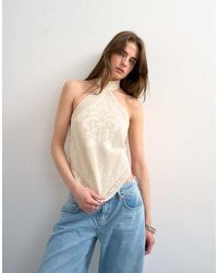 TOPSHOP - Knitted Bandana Top - Lyst