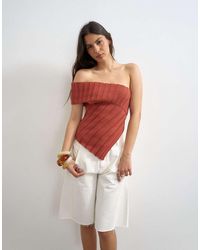 TOPSHOP - Knit One Shoulder Asymmetric Top - Lyst