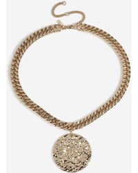 Lyst - Topshop chunky Cross And Chain Necklace in Metallic