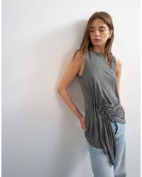 TOPSHOP - Drape Side Detail Tank Top - Lyst
