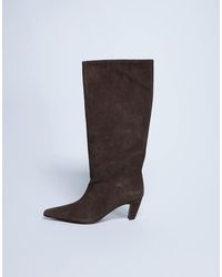 TOPSHOP - Nelly Real Suede Pointed Toe Slouch Boot - Lyst