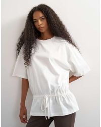 TOPSHOP - Tie Waist Tee - Lyst