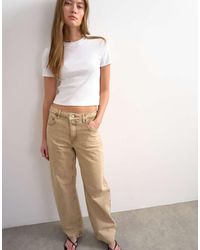 TOPSHOP - Barrel Mid Rise Jeans - Lyst