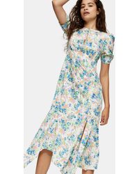 topshop floral corset midi dress
