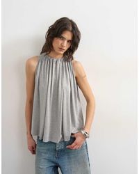 TOPSHOP - Tie Neck Detail Tank Top - Lyst