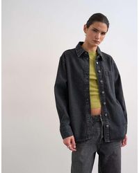TOPSHOP - Denim Shacket With Side Panel - Lyst