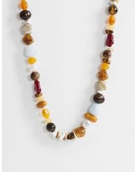 TOPSHOP - Leo Semi Precious Beaded Necklace - Lyst