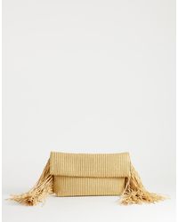 TOPSHOP - Tassel Oversized Weave Clutch Bag - Lyst