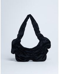 TOPSHOP - Saphire Ruched Velvet Shoulder Bag - Lyst