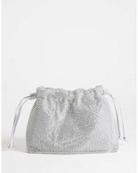 TOPSHOP - Seleena Diamante Drawstring Clutch Bag - Lyst