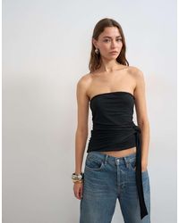 TOPSHOP - Tie Detail Bandeau Top - Lyst