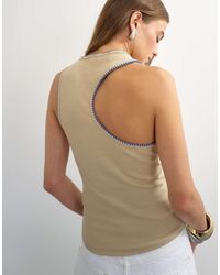TOPSHOP - Asymmetric Racer Back Vest - Lyst