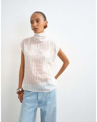 TOPSHOP - Funnel Neck Sleeveless Top - Lyst