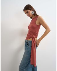 TOPSHOP - Wrap Drape Tank With Tie - Lyst
