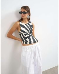 TOPSHOP - Asymmetric Racer Back Vest - Lyst