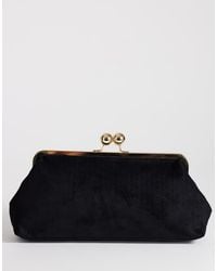 TOPSHOP - Annie Medium Suedette Weave Clutch - Lyst