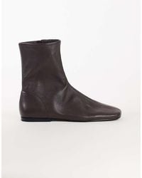 TOPSHOP - Kameron Real Leather Flat Ankle Boot - Lyst