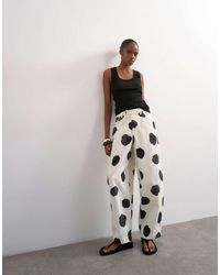 TOPSHOP - Polka Dot Barrel Leg Trouser - Lyst