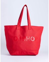 TOPSHOP - Large Canvas Tote Bag - Lyst