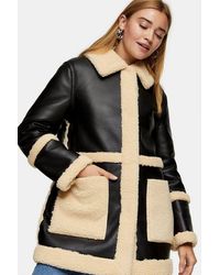 topshop hybrid borg jacket