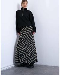 TOPSHOP - Mesh Zebra Print Maxi Skirt - Lyst