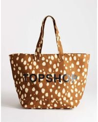 TOPSHOP - Large Canvas Tote - Lyst