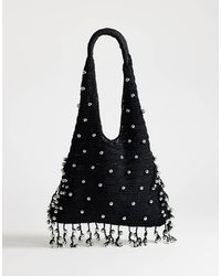 TOPSHOP - Molly Medium Woven Beaded Bag - Lyst