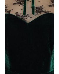 Collectif Clothing 50s Celine Lace And Velvet Maxi Dress - Groen