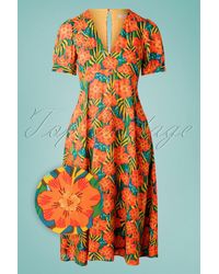 Traffic People 70s Mia Flower Swing Dress - Meerkleurig