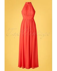 Little Mistress 50s Lillian Maxi Dress - Rood