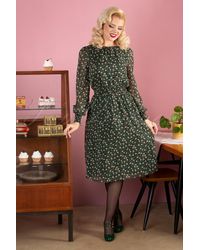 Louche 70s Danie Floral Midi Dress - Groen