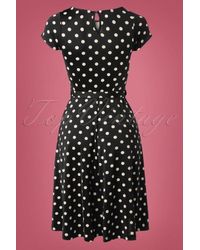 King Louie 60s Betty Party Polka Dress - Zwart